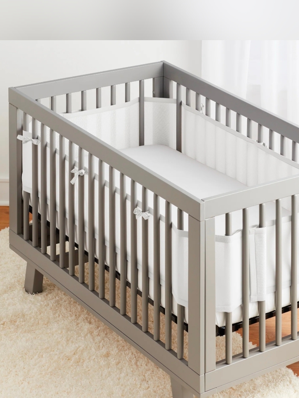 White Crib Mesh Liners - 3 Pieces